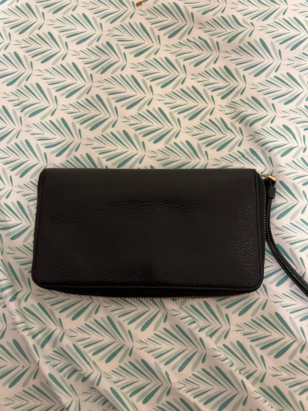 Coach Black Leather Wristlet Clutch